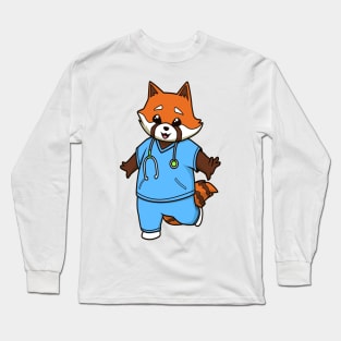 Comic red panda nurse Long Sleeve T-Shirt
